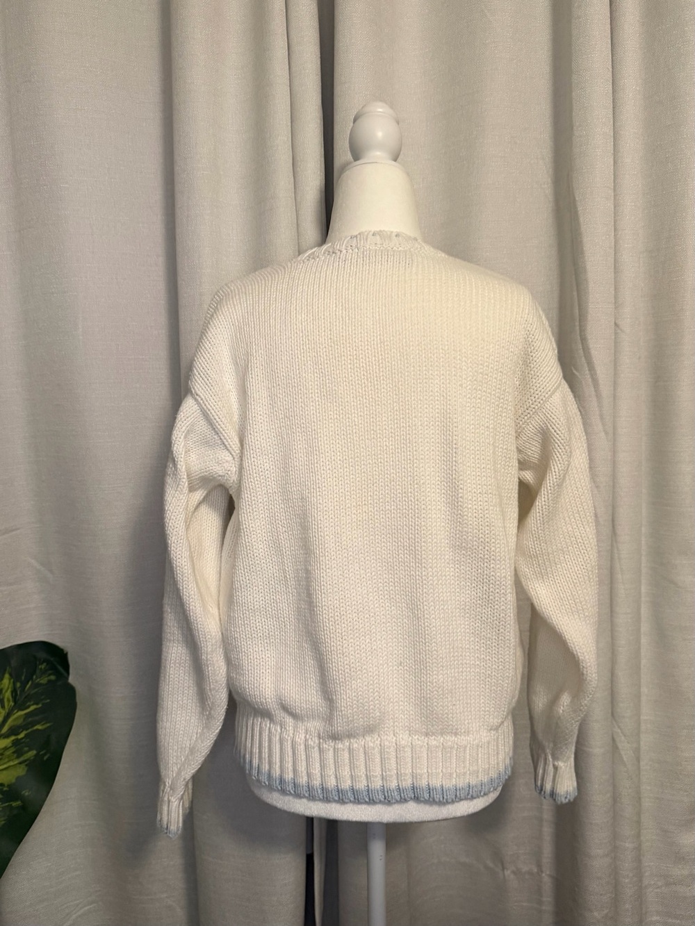 Vintage 80s 90s Lizwear Pastel Embroidered Cotton Knit Sweater M - Picture 6 of 8